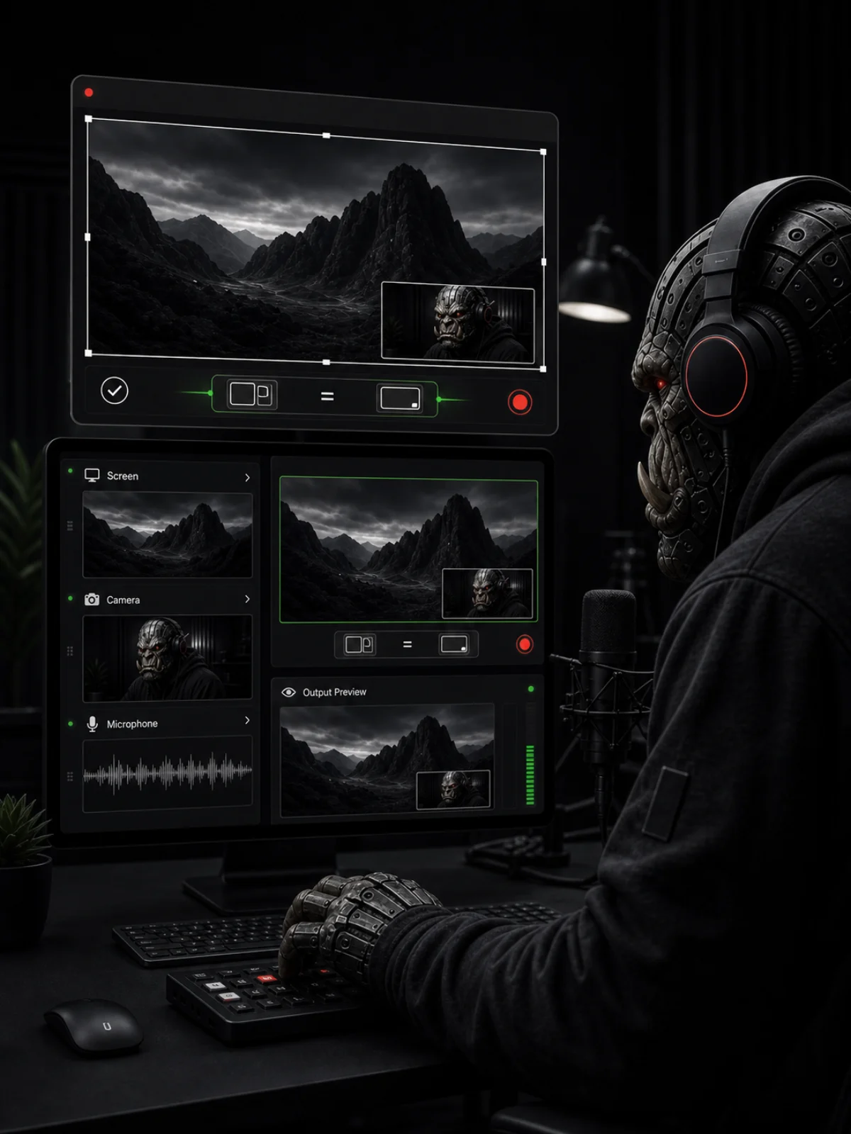 Videorc live preview showing the current recording or stream output.